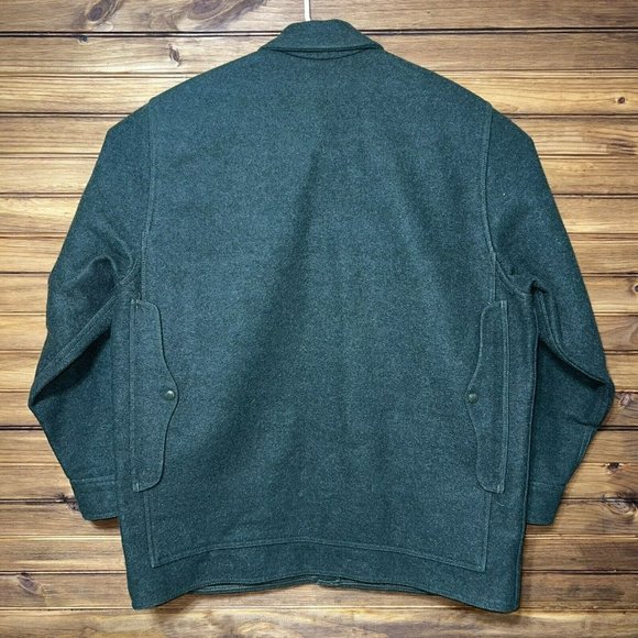 Vintage C.C. Filson Mackinaw Cruiser Jacket Mens Size 50 100% Wool Green - Picture 2 of 8